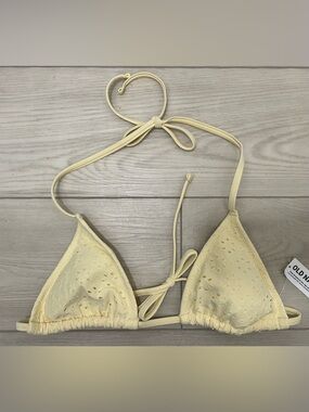 Old Navy Yellow Eyelet Triangle Bikini Top